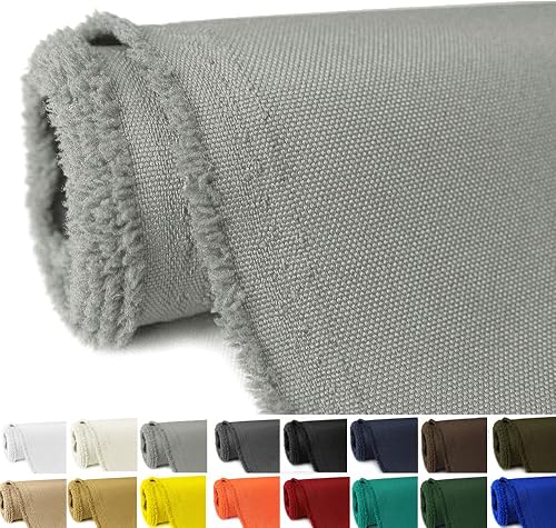 Waterproof Canvas Fabric by The Yard 58" W 600D Upholstery Polyester Material Indoor Outdoor Water Resistant Fabric for Chair Cushion Furniture Cover Sewing DIY Cloth, 5 Yards Silver Gray