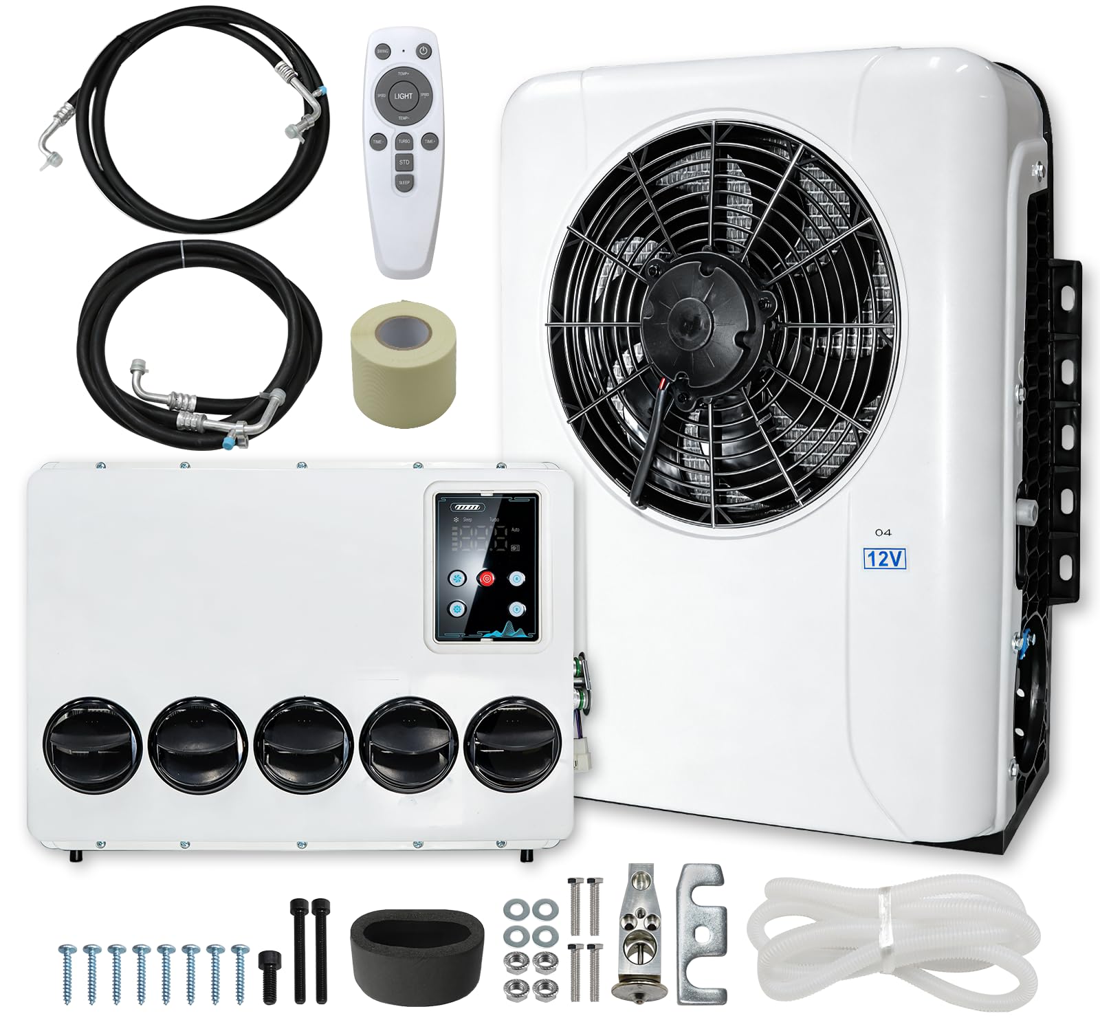Photo 1 of SleYuYir 12V Truck Air Conditioner, 10000 BTU 12 Volt Air Conditioner, Mini Split AC Unit for Semi Truck, Camper, RVs, Harvesters, Construction Vehicles, Cranes, Tractors, Pickups