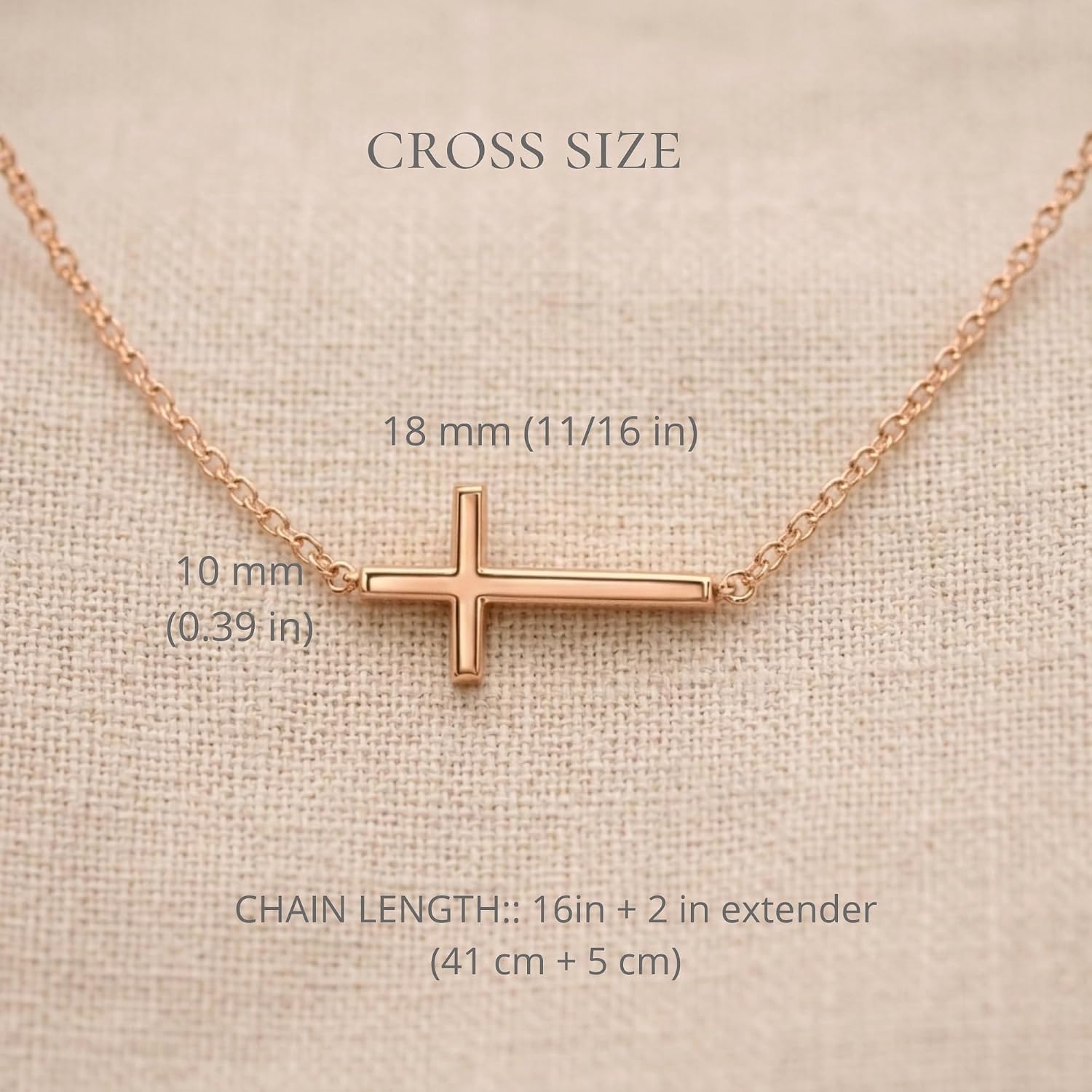 Cross Necklace for Women Gift, Gold Sideways Cross Necklace Waterproof Non Tarnish, Dainty Minimalist Jewelry for Mom, Wife, Daughter, Christian Necklace