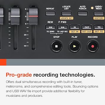 TASCAM DP-03SD Multi-Track Recorder, MTR, 8 Tracks, SD/SDHC, 1.8 inch 45 mm Fader, Music Production, Guitar, Vocal, Band Recording, Multiple Recording, Overdub