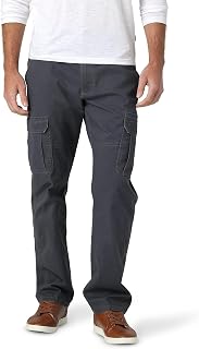 Wrangler Authentics Men's Relaxed Fit Stretch Cargo Pants - Durable Twill with 6 Pockets for All-Day Comfort