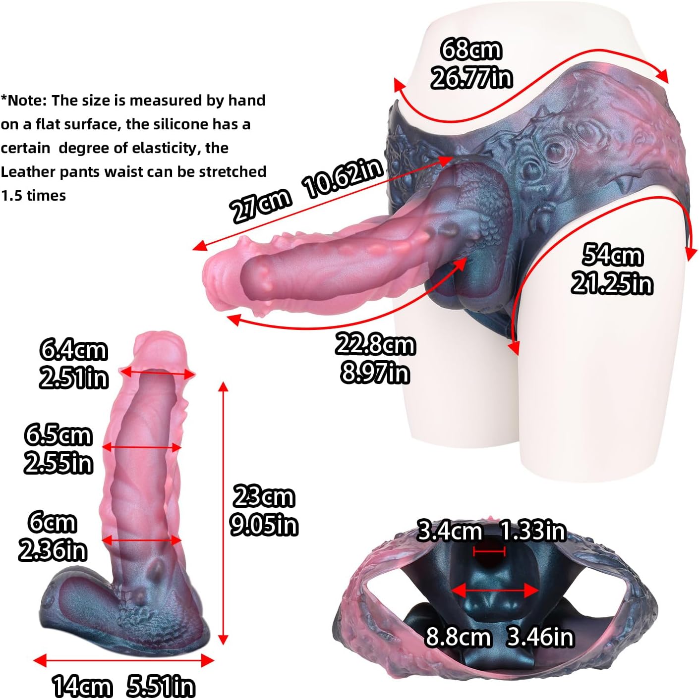 Soft Silicone Realistic Strap On Harness Dildo with Textures, Reusable Wearable Harness Dildo with 10.62in Penis Sleeve Adult Sex Toy for Man Woman