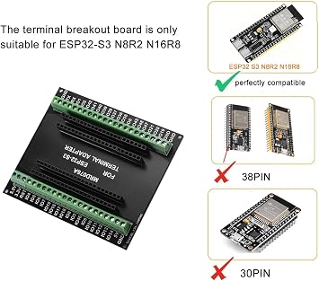diymore 2 Set ESP32-S3 DevKitC-1 N16R8 Module, with Expansion Board for ESP32 S3 1-N16R8 Development Board with WiFi, Bluetooth 5.0, for ESP32 USB C Connectable Antenna