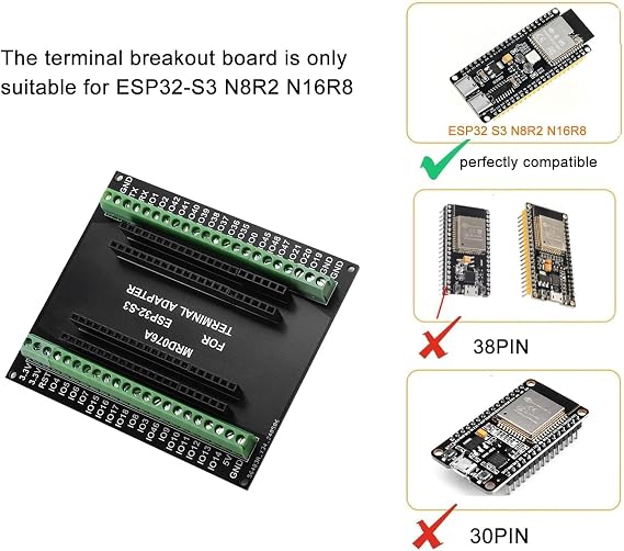 diymore 2 Set ESP32-S3 DevKitC-1 N16R8 Module, with Expansion Board for ESP32 S3 1-N16R8 Development Board with WiFi, Bluetooth 5.0, for ESP32 USB C Connectable Antenna