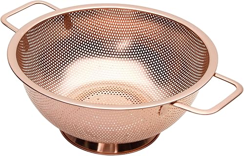 BLAGAIN Colador de 3 cuartos de galón con asa, colador de metal para alimentos para fregadero de cocina, olla de pasta para fideos, verduras y