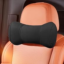 Car Headrest Pillow for Driving - Memory Foam Soft Automotive Neck Support Pillow Cushion with Adjustable Strap - Comfortable Car Seat Headrest Pillow for Neck Pain Pressure Relief Black