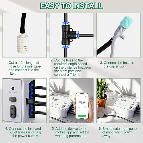 Sistema di Irrigazione Automatico WiFi, a Doppio Canale per 20 Piante - 6