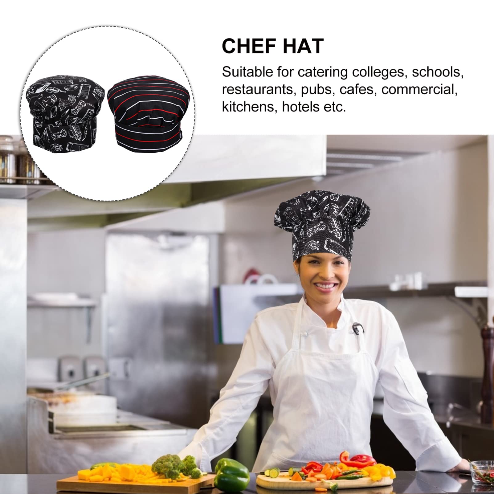 SOIMISS 6 Piezas Sombrero De Cocinero Gorras con Clase Gorra De Cocinero Gorra De Chef De Cocina Gorro De Cocinero Sombrero Alto De Cocinero Tapa De Cocina Parilla Algodón Antiguo
