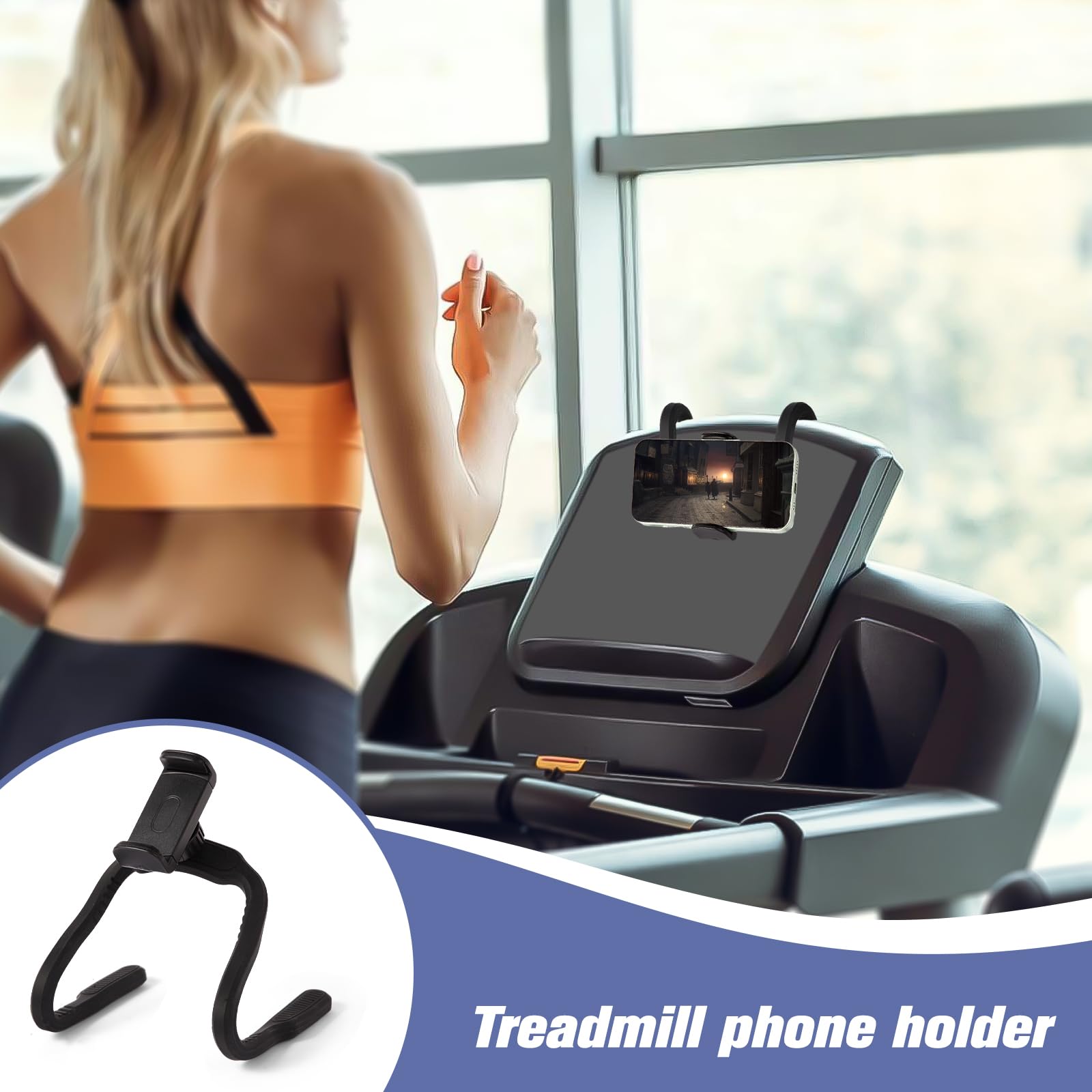 Soporte flexible para teléfono para cinta de correr, soporte de teléfono de silicona para bicicleta Peloton, soporte de teléfono deformable compatible con la mayoría de bicicletas de