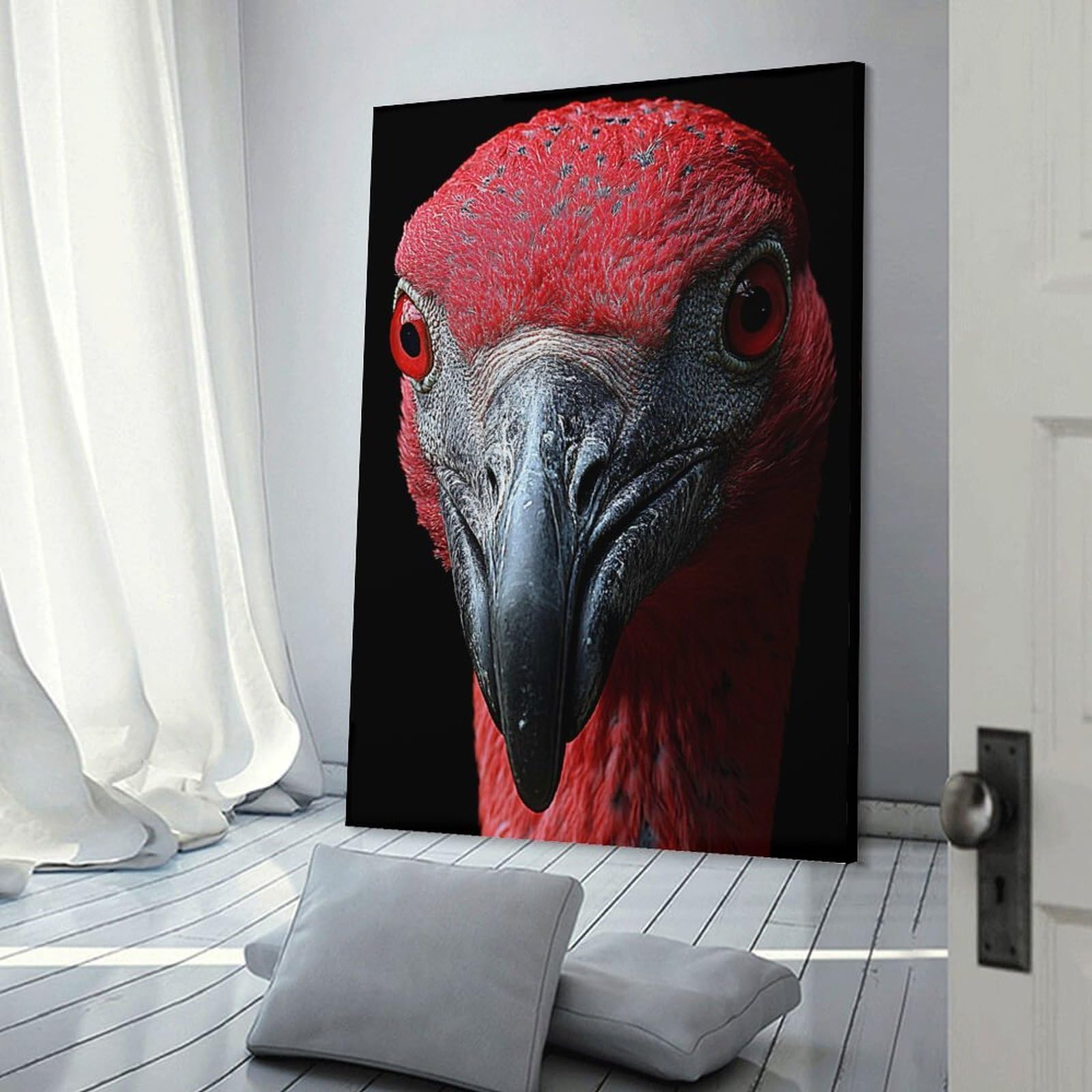 Junmoney Scarlet Ibis Portrait Canvas Art Print, 20x30inch(50x75cm), for Bedrooms, Workspaces And Everyday Interiors, A Flexible Wall Accent for Shared Spaces