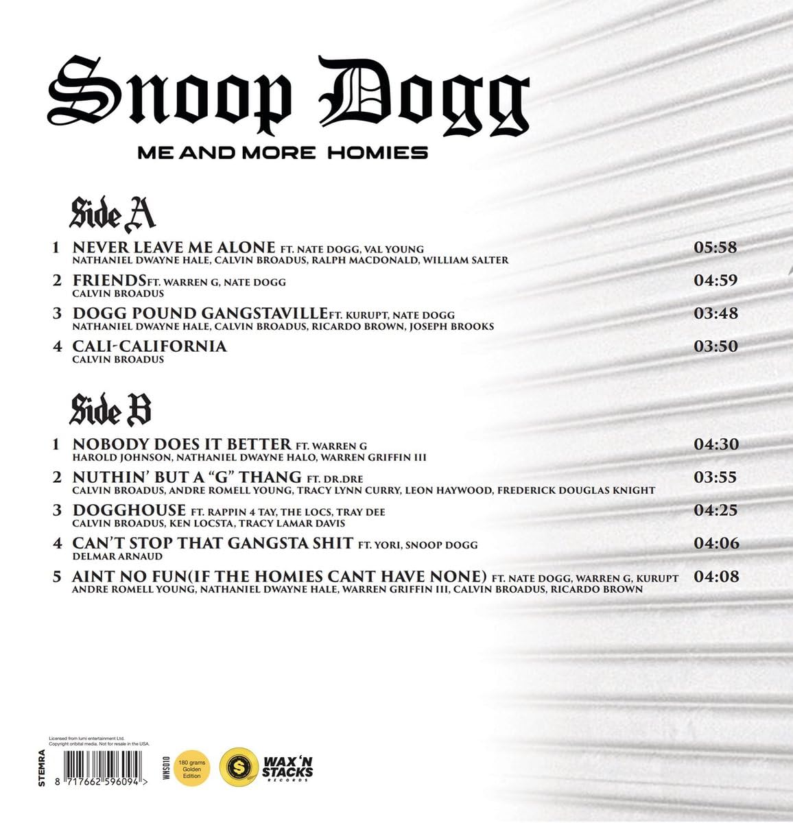 Me And More Homies - Snoop Dogg Limited Edizione Colorataexplicit_lyrics