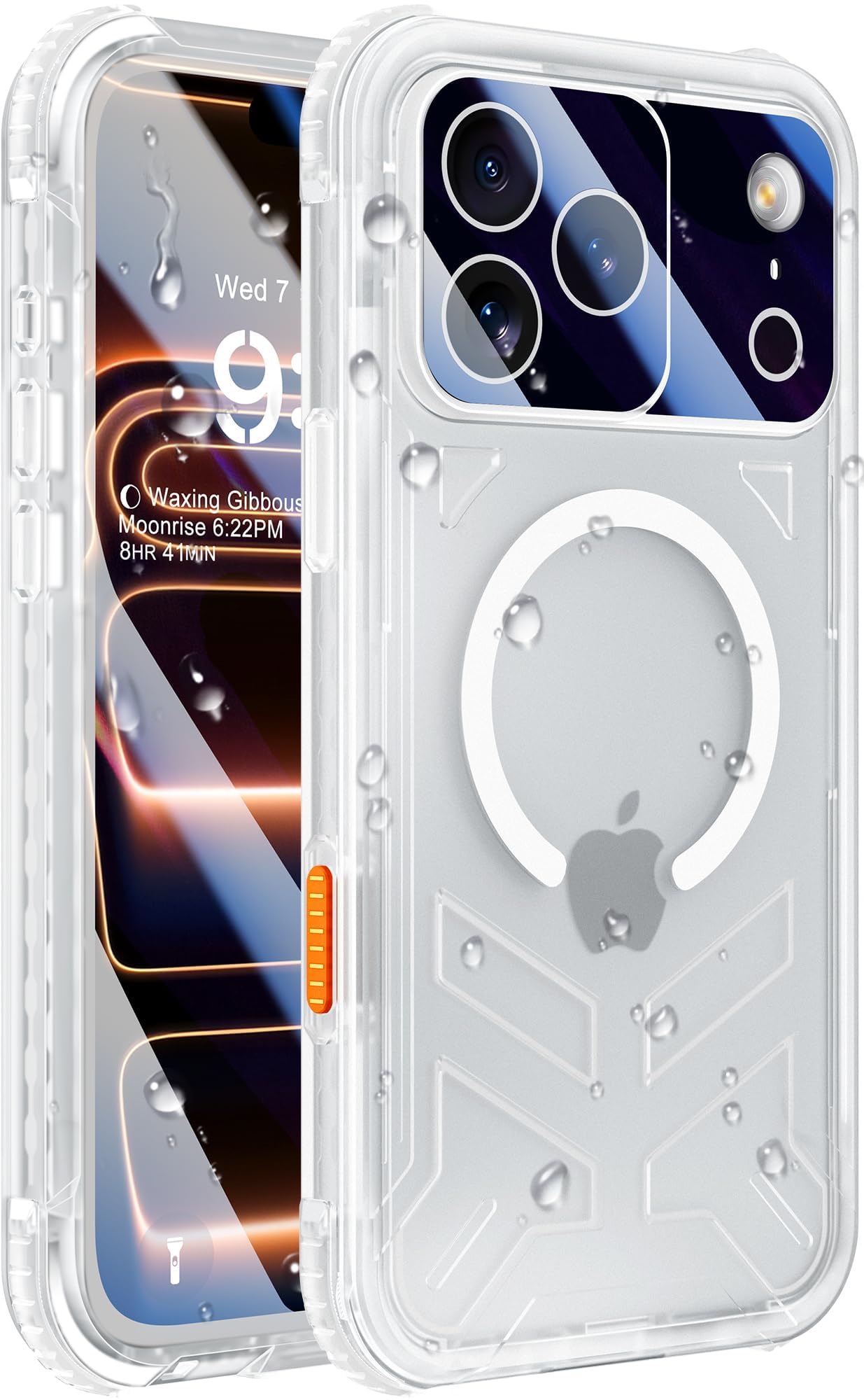 Haireca for iPhone 17 Pro Max Waterproof Case with Magsafe, Built-in [Camera & Screen Protector] [Lanyard], IP68 Water Proof Full Body Dustproof Heavy Duty Frosted Protective Phone Cover, 6.9" Clear