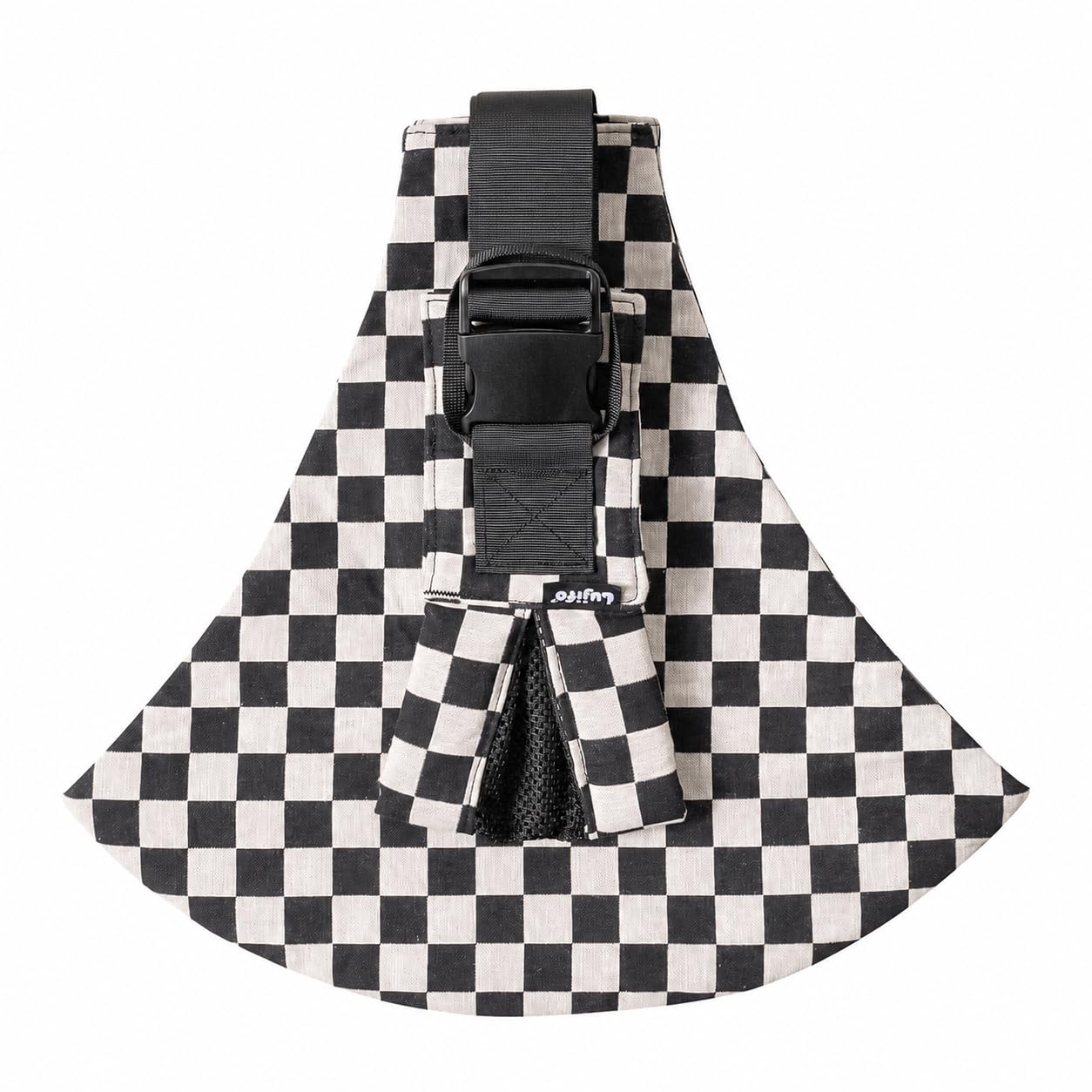 Baby Sling Carrier- 100% Pure Cotton Double-Side Skin-Friendly,3 Ergonomic Toddler Sling with Split WideShoulder Strap, Deep Wide SeatDesign for 6-48 Months, Supports up to 44 lbs,Checkerboard