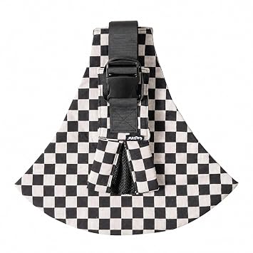 Baby Sling Carrier- 100% Pure Cotton Double-Side Skin-Friendly,3 Ergonomic Toddler Sling with Split WideShoulder Strap, Deep Wide SeatDesign for 6-48 Months, Supports up to 44 lbs,Checkerboard