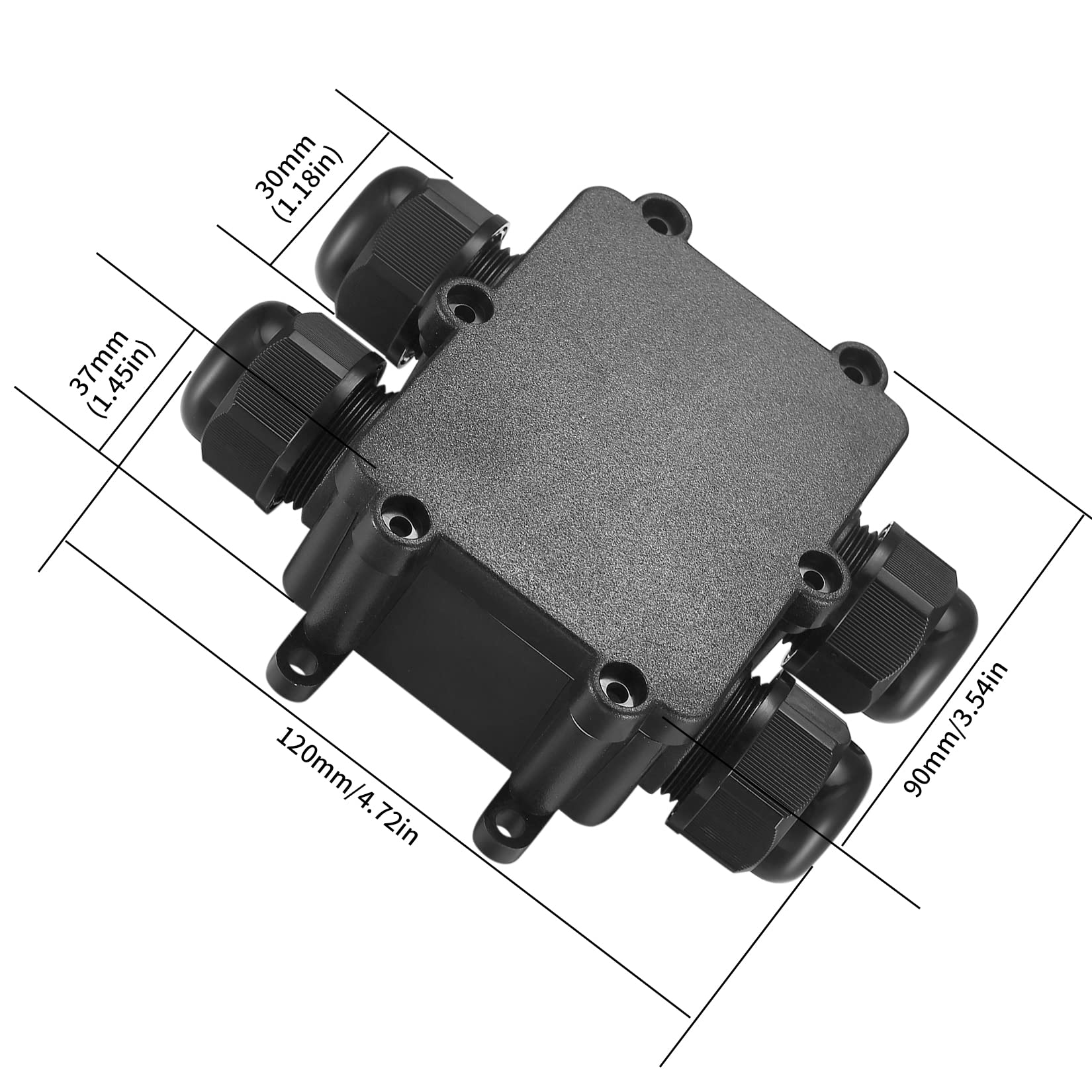 Image secondaire de Boîte de Jonction Étanche 4 Voies IP68 pour Câbles Extérieurs