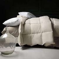 Vista 7 de puredown® Edredón de Fibra de Plumón de Ganso Tamaño Twin, Todas las Estaciones, 100% Algodón, Relleno de Edredón Calidez Media, Suave como Nube