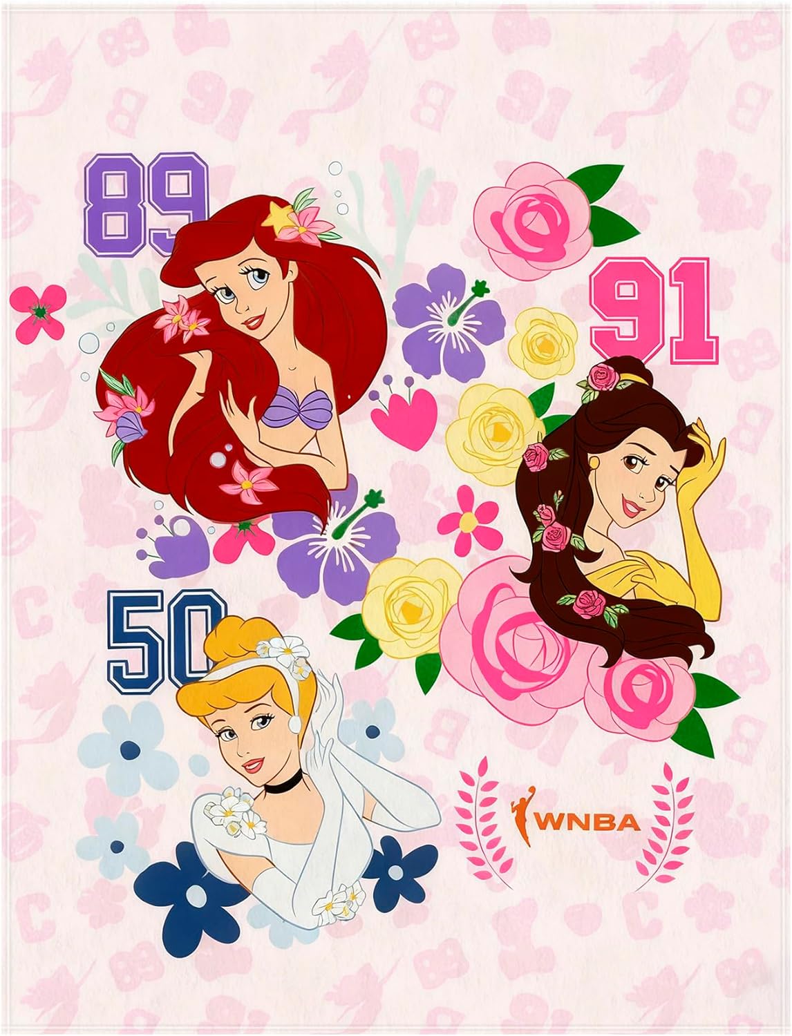 Northwest Disney x WNBA Princesses Throw Blanket Soft Fleece Silk Touch Throw Official Licensed Bedroom & Couch Decor 46" x 60"