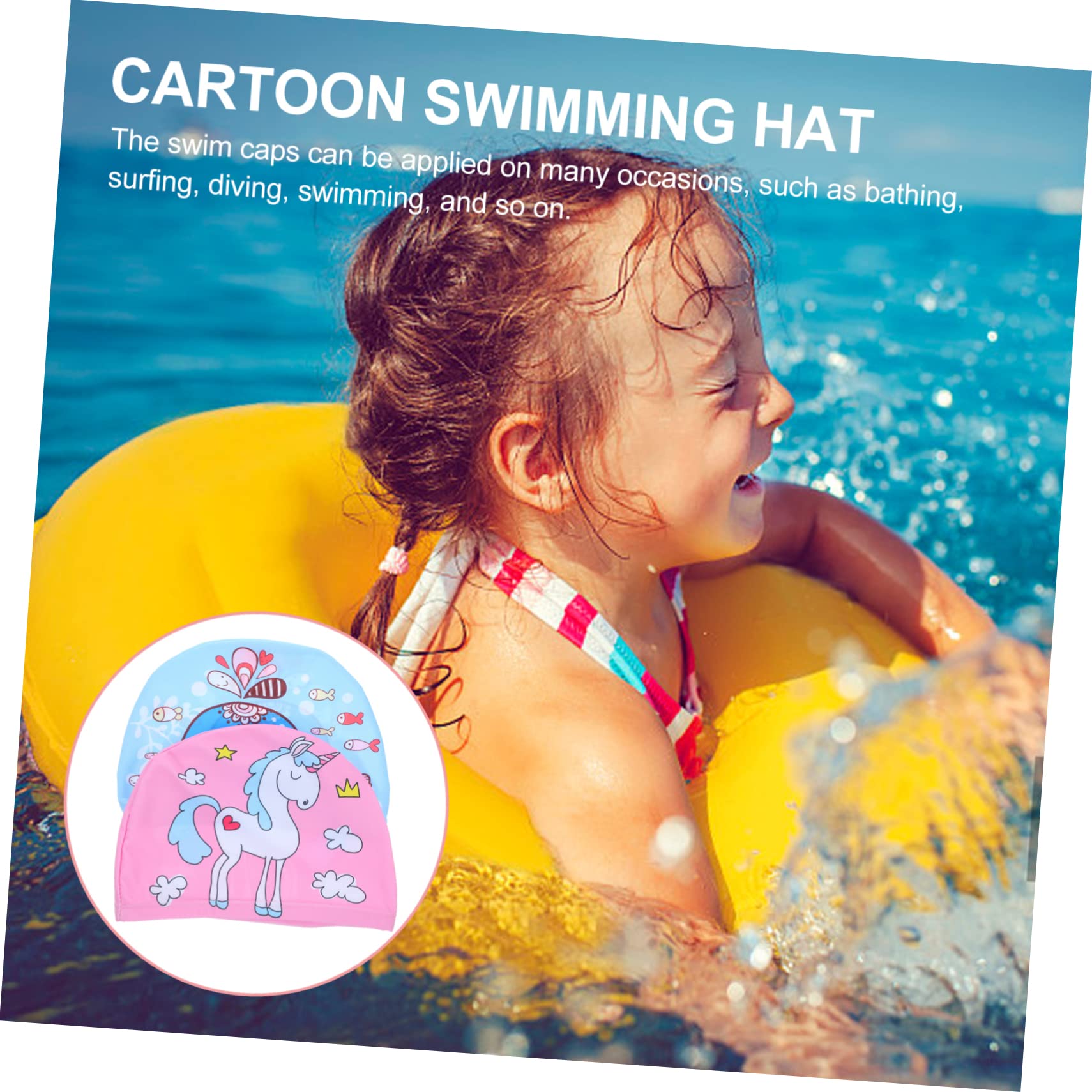Yardwe Cuffia da Nuoto per Pannolino Cuffie da Nuoto Elastiche Piscina Cappello da Nuoto Galleggianti Cuffia da Nuoto Carina Cappello da Bagno Caps Poliestere