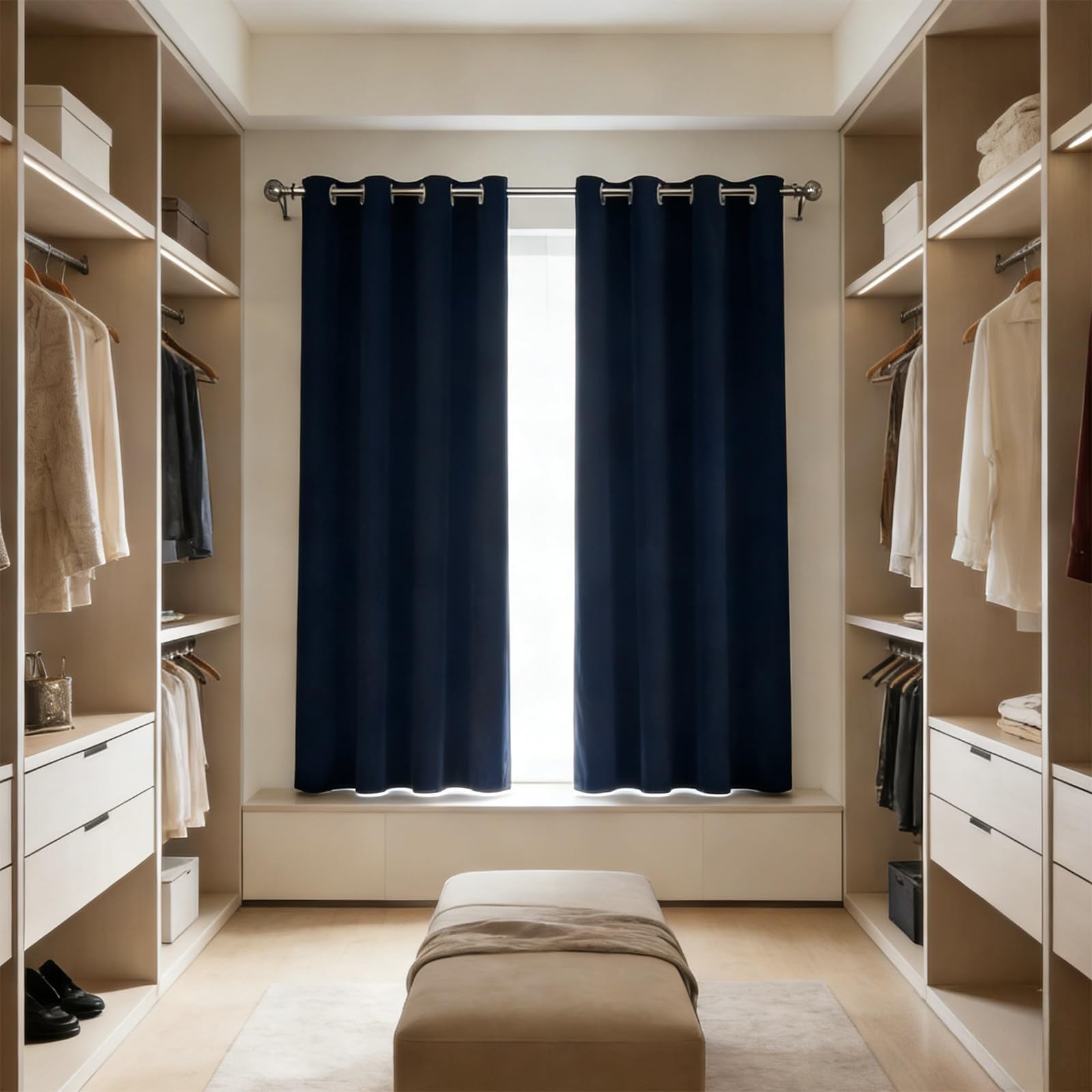 Rideaux opaque 160 x 240 cm contre le froid et le vis-à-vis sur votre vitrage des balcons