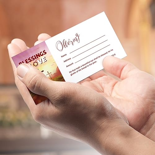 Miniatura 4 de Woanger 500 sobres de diezmos y ofrendas para cheques de tamaño de factura de sobres de donación y efectivo para diezmos y ofrendas (Bendición)