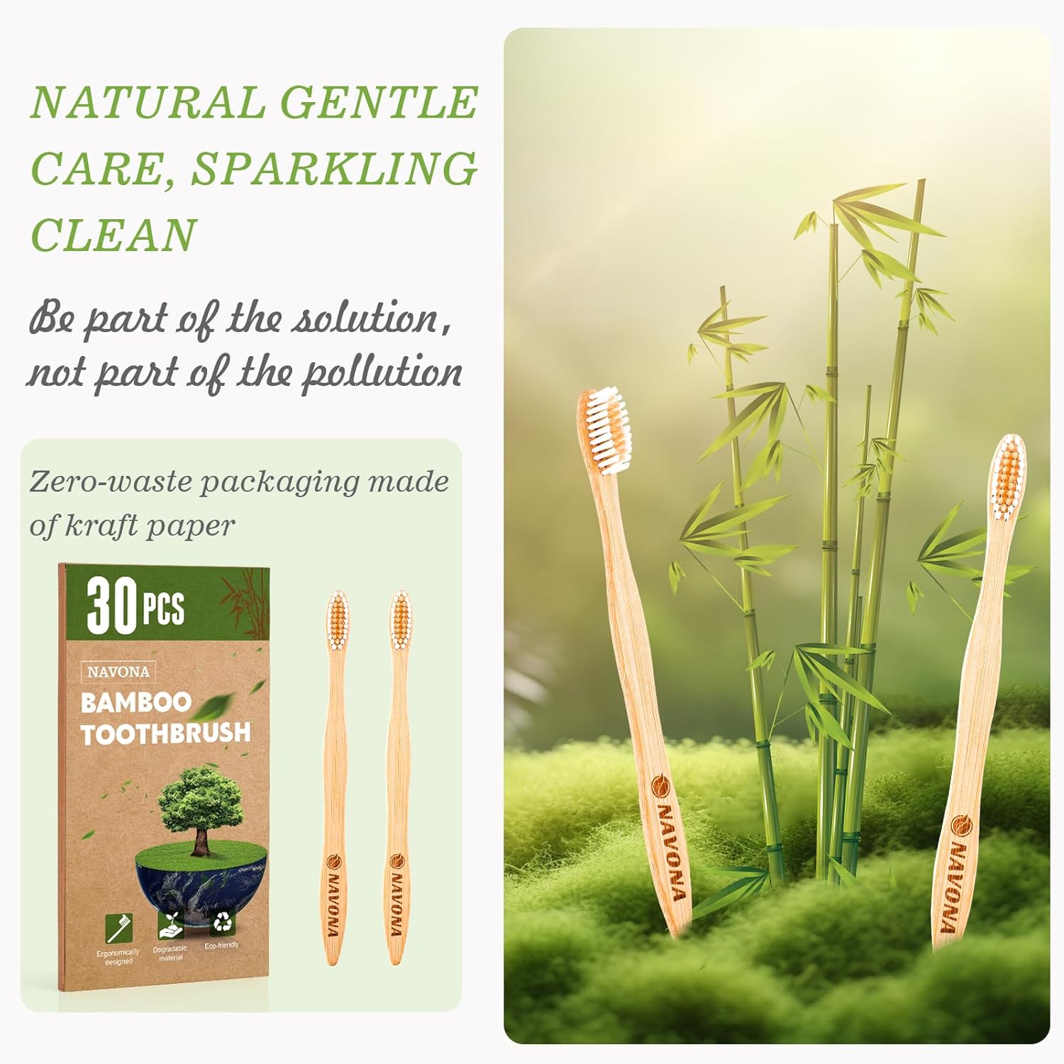 Bboo Toothbrushes Pa, Medium Soft Bristles