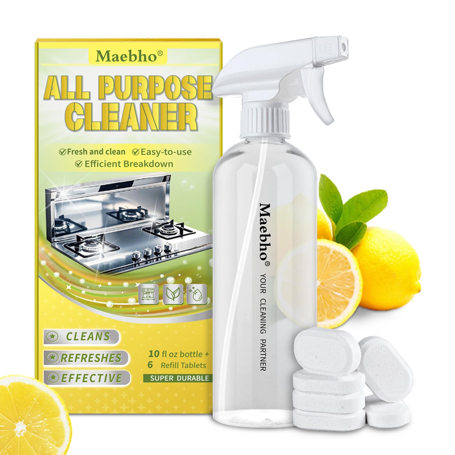 Multi-surface Cleaner 6-Pack Refill All-Purpose Cleaning Supplies Home Kitchen - Non-toxic Effective 6 x 10 14 Fl oz
