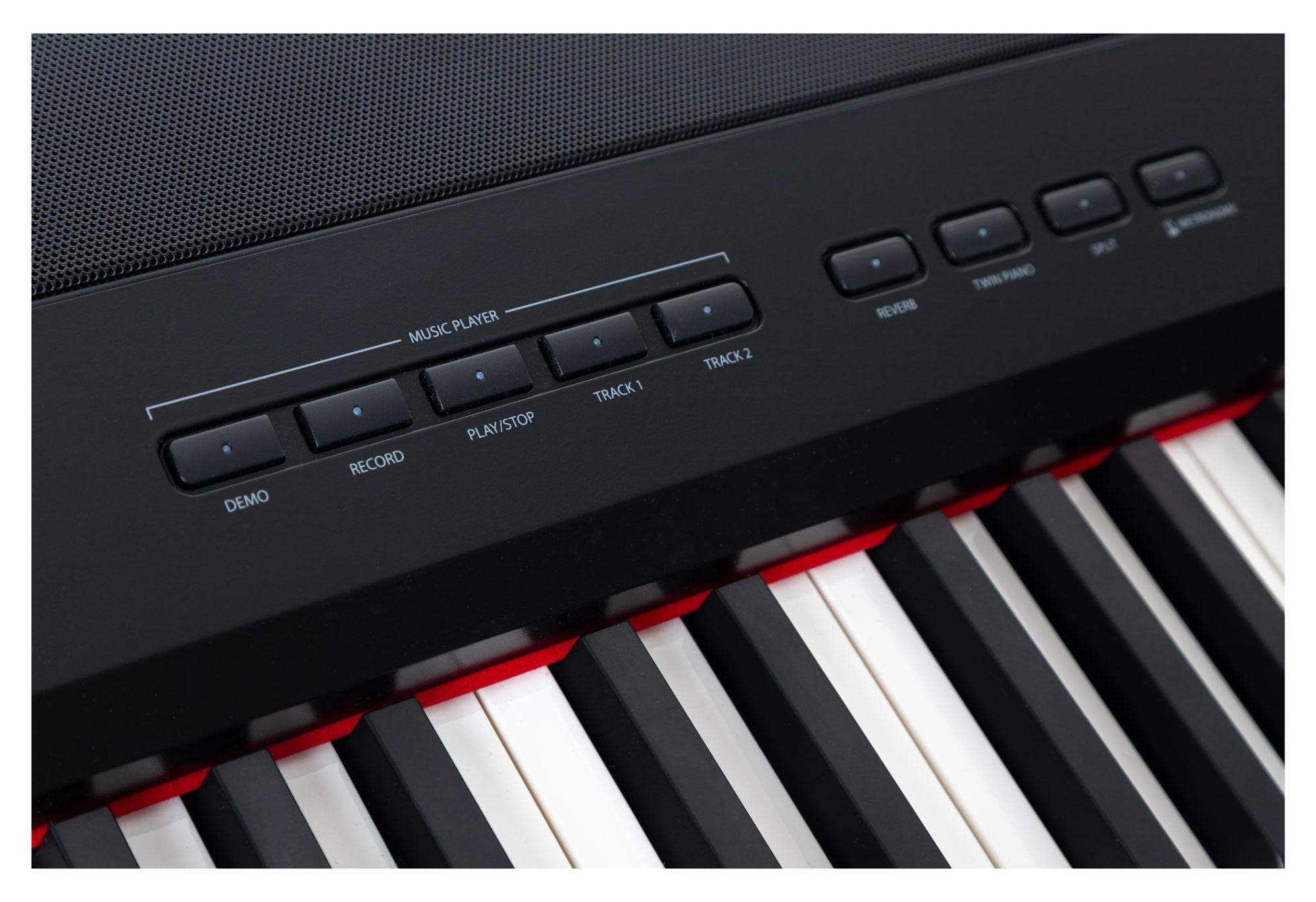 P-60 SM Compact Piano (Stagepiano mit 88 Tasten und passendem Unterbau, Hammermechanik, Anschlagdynamik, 128-fach polyphon, 14 Sounds, inkl. Notenhalter und Netzteil) schwarz