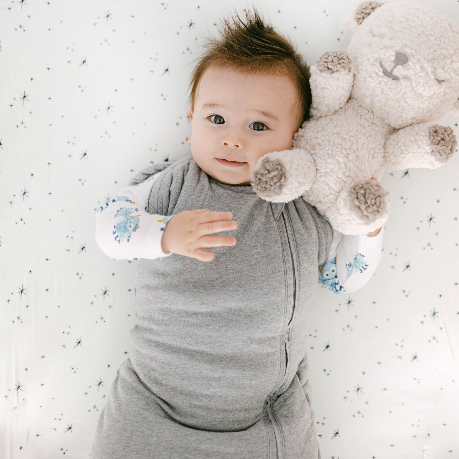 Happiest Baby Sleepea Kołdra do przewijania - 100% bawełna organiczna koc dla niemowląt - zaprojektowany przez lekarza wspomaga zdrowy rozwój bioder (grafitowy, rozmiar M)