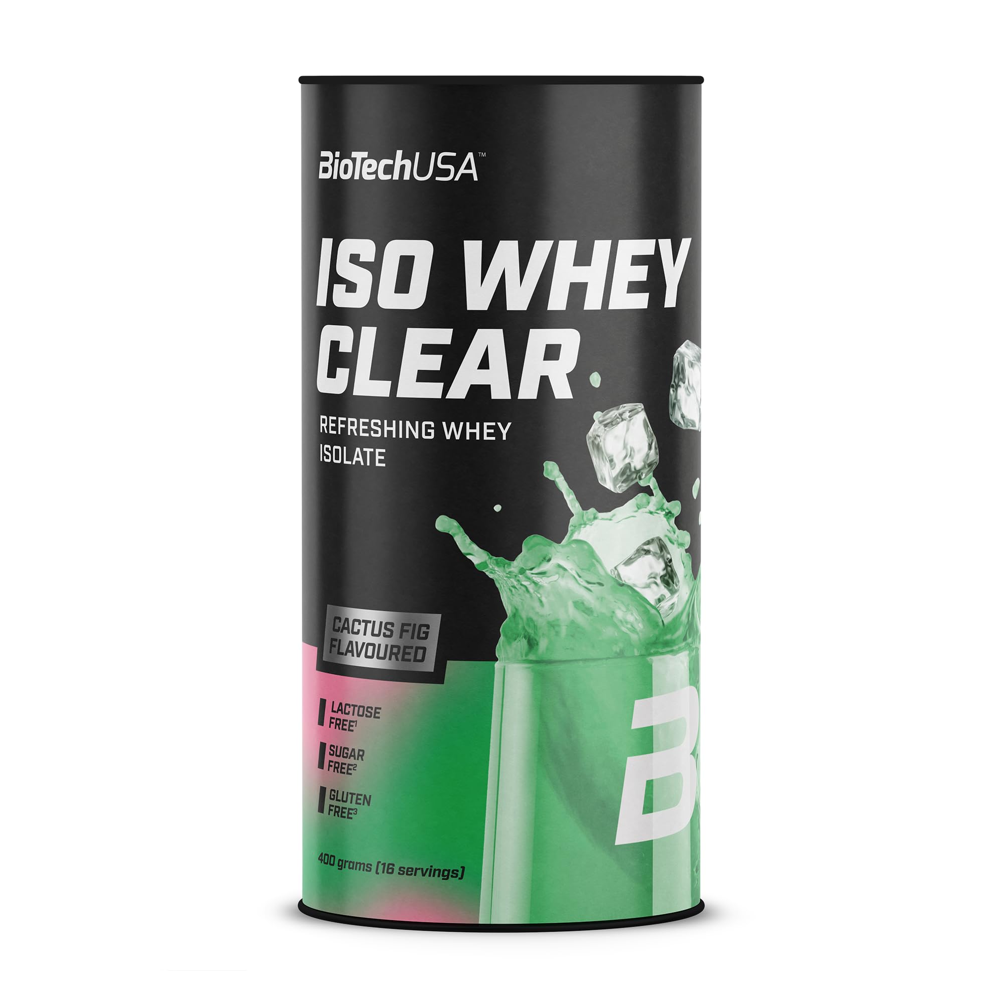 BioTechUSA Iso Whey Clear | Boisson en poudre à base d'isolat de protéines de lactosérum | 21 g de protéines par portion | Sans lactose, sans sucre et sans gluten, 400 g, Figue De Barbarie