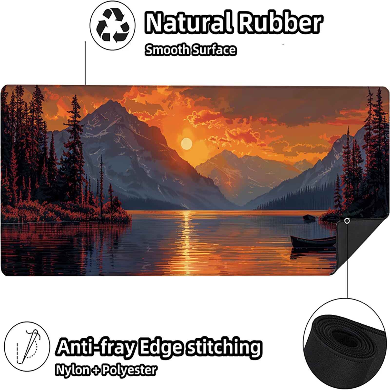 Amanecer Alfombrilla Ratón Gaming XXL 1500x800x3mm, Alfombrilla Gaming Amarillo Mousepad con Base de Goma Antideslizante, Impermeable Desk Mat para Teclado y Raton, Accesorios Gaming, Regalos 1-9