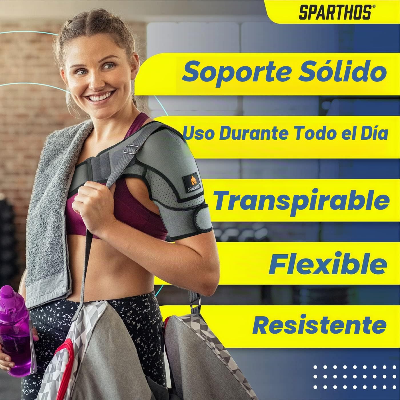 Sparthos Manguito rotador para hombro para mujeres y hombres, soporte - Gris-UNI