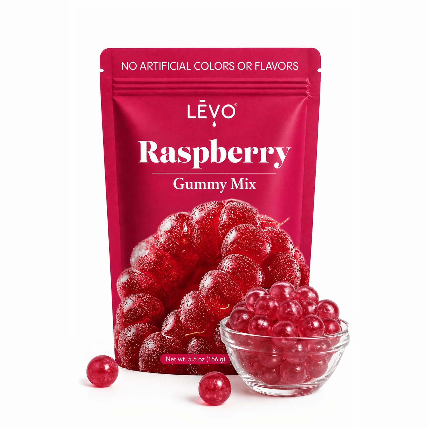 LĒVO Gummy Mix - Raspberry - Make Your Own Infused Gummies - Each Bag Makes 64 Gummies - 1 Pack (Packaging May Vary)