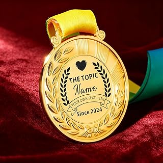 Unilirace Ship Next Day, Custom Medals for Awards - Design Your Own Medals, Personalized Medals with Logo Text, Customized Medallions with Neck Ribbon for School Students Sports Coaches Office