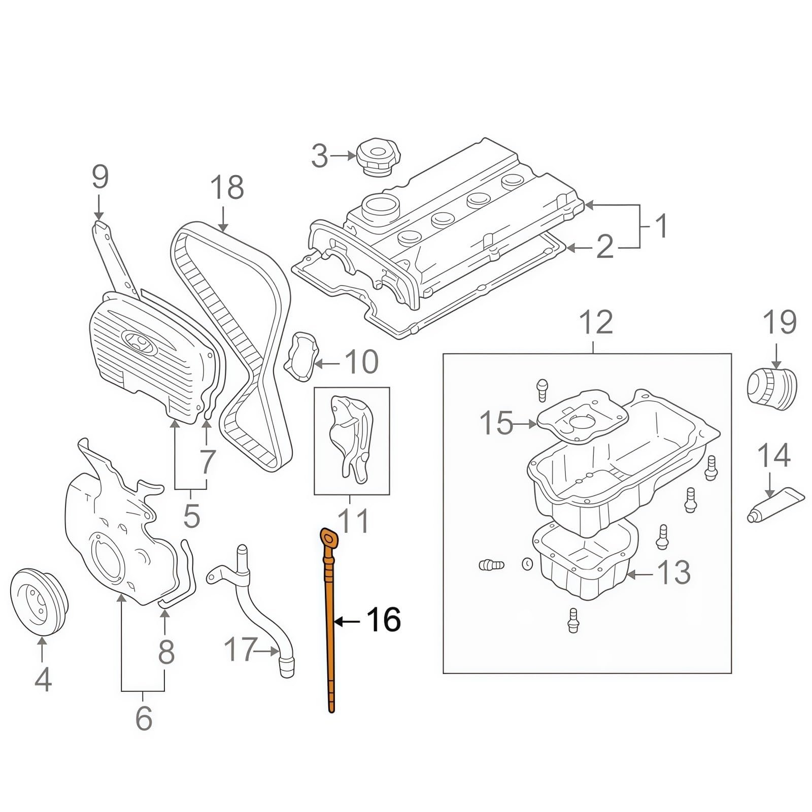 Asta di Livello Olio Motore per Hyundai Santa Fe 2001 2002 2003 2004 2005 2006 e Sonata 2000-2005. Codice Articolo: 2661138054.