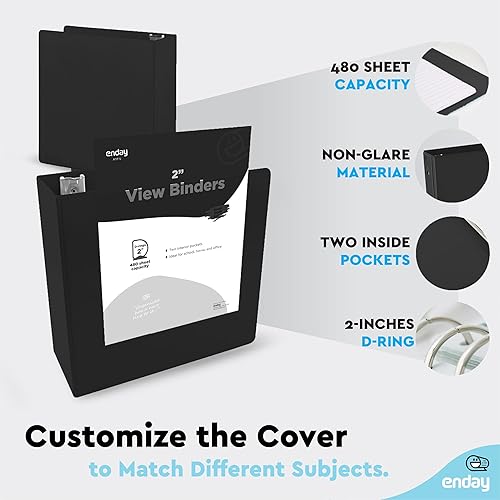 Vista 288 de Carpeta de 3 anillos de 1 pulgada, cubierta transparente de 1 pulgada con 2 bolsillos interiores, carpetas de anillos redondos de colores, en gris