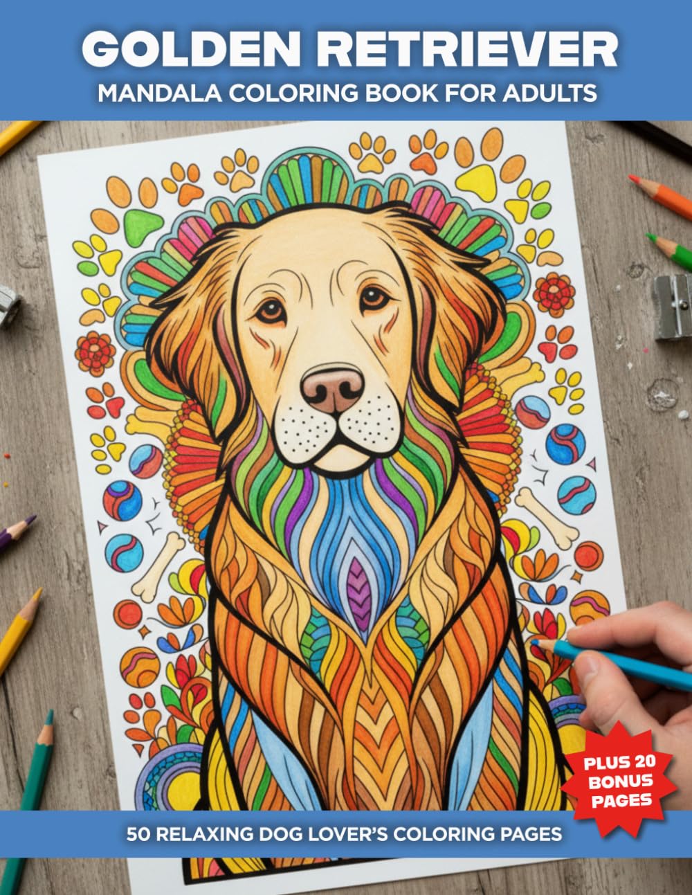 Golden Retriever Mandala Coloring Book for Adults: Intricate Dog Designs for Mindful Coloring: Intricate Dog-Themed Designs for Relaxation, and ... Patterns with Floral and Symmetrical Elements