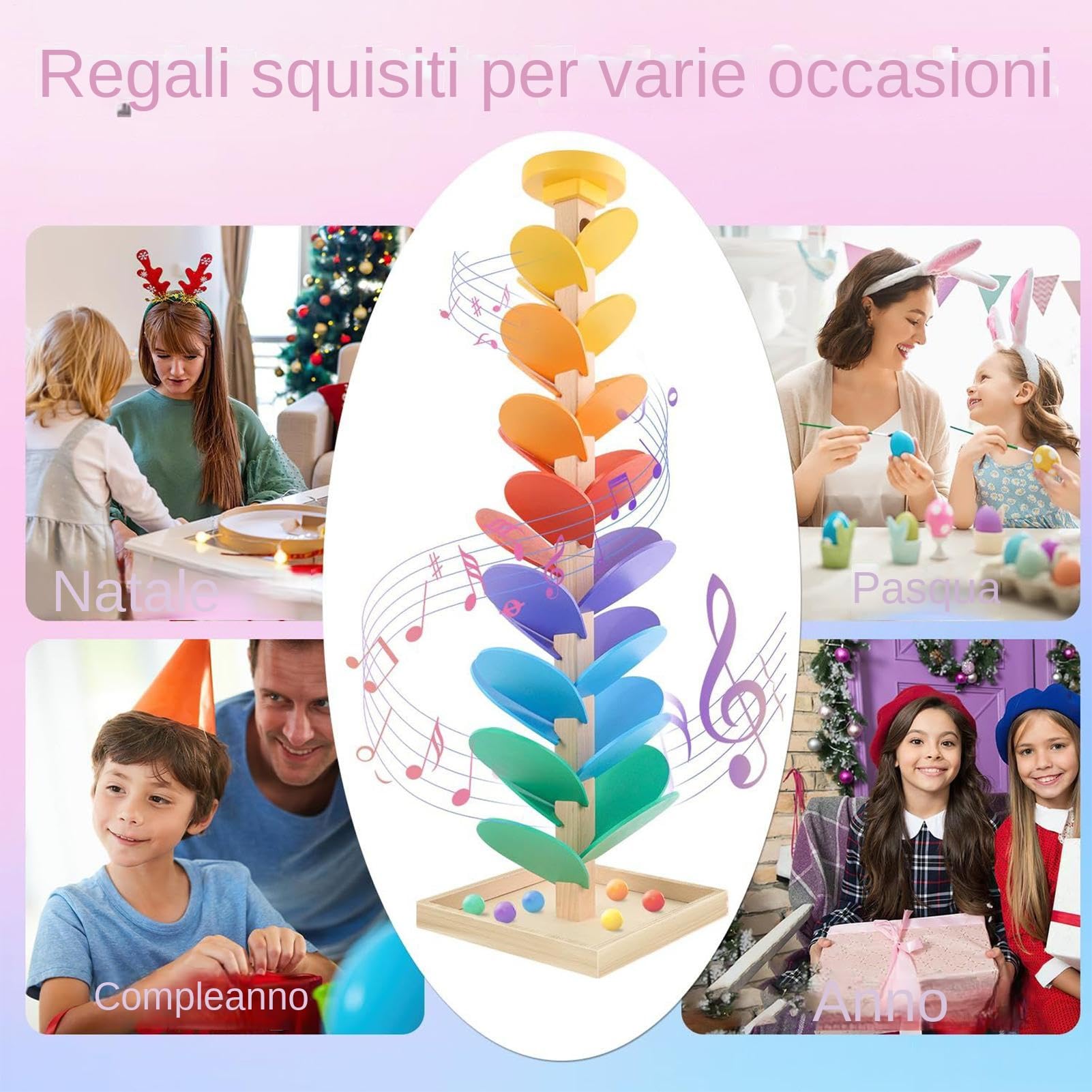 Wooden Ball Drop Toy, blok budujący marmur, wczesna zabawka edukacyjna kolorowa, integracja nauki o temie, 28,7 , idealna dla dzieci w wieku 3-7, sypialni, szkoły, rodziny