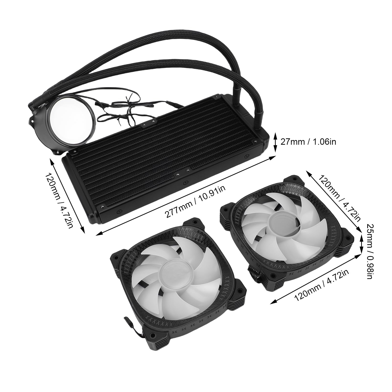 Dla TY240 ARGB Płynna Chłodnica Procesora Dla AM4/AM5, LGA1700/1851, 240mm AIO Refrigeracion Liquida System z 2.2-calowym Ekranem LCD (BLACK)