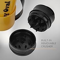 Vista 5 de Juego de Bandeja Rodante Negra con Tapa Magnética 7"x5" - Accesorios para Fumar de Gray Oval