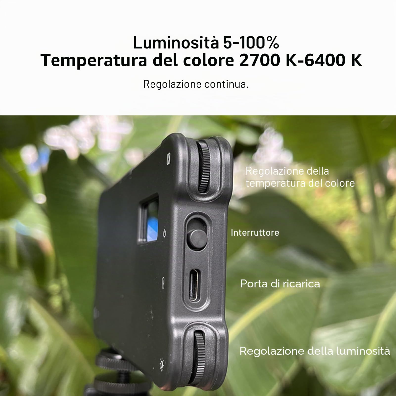 Illuminazione a LED per Fotografia, Luce per Fotografia di Tatuaggi Luce Ricaricabile Wireless con 180 Chip LED Lampada con Temperatura di Colore e luminosità Regolabile per