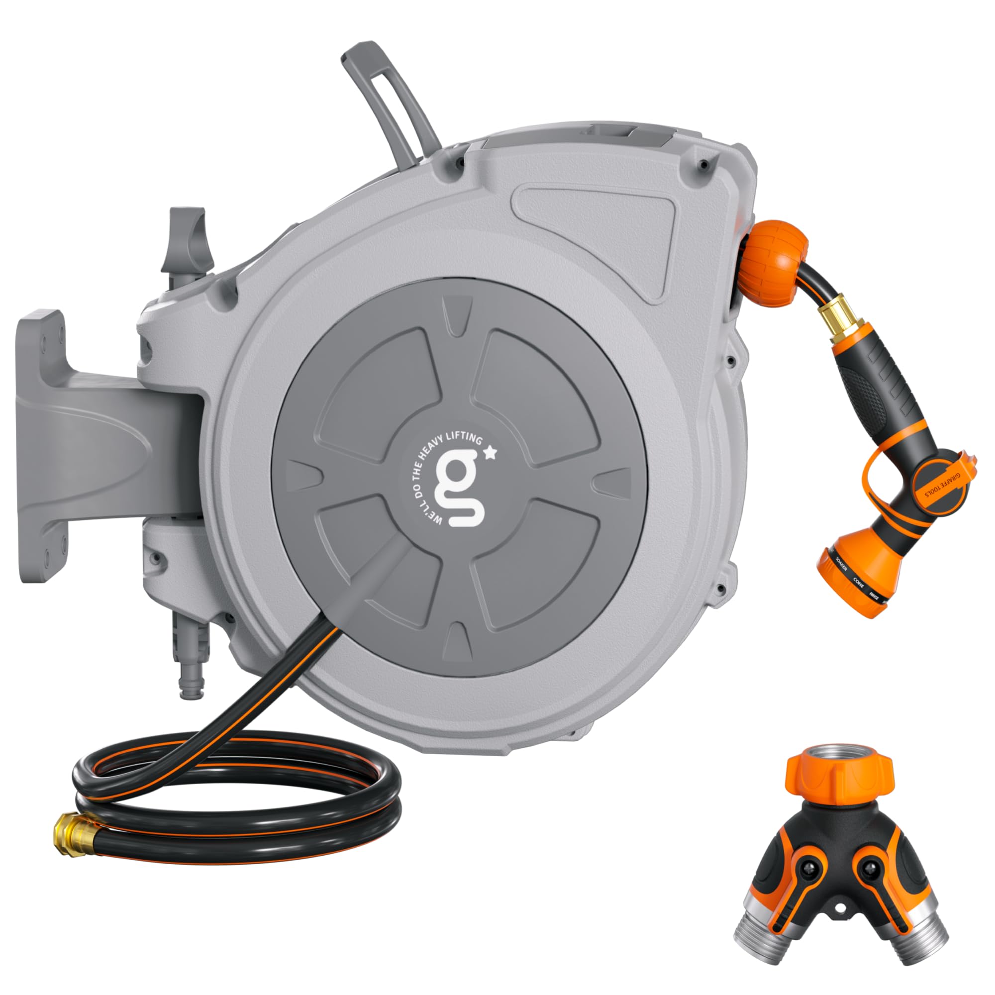 Retractable Garden Hose Reel - 65ft, Wall Mount -8 Retractable Garden Hose Reel - 65ft, Wall Mount -8