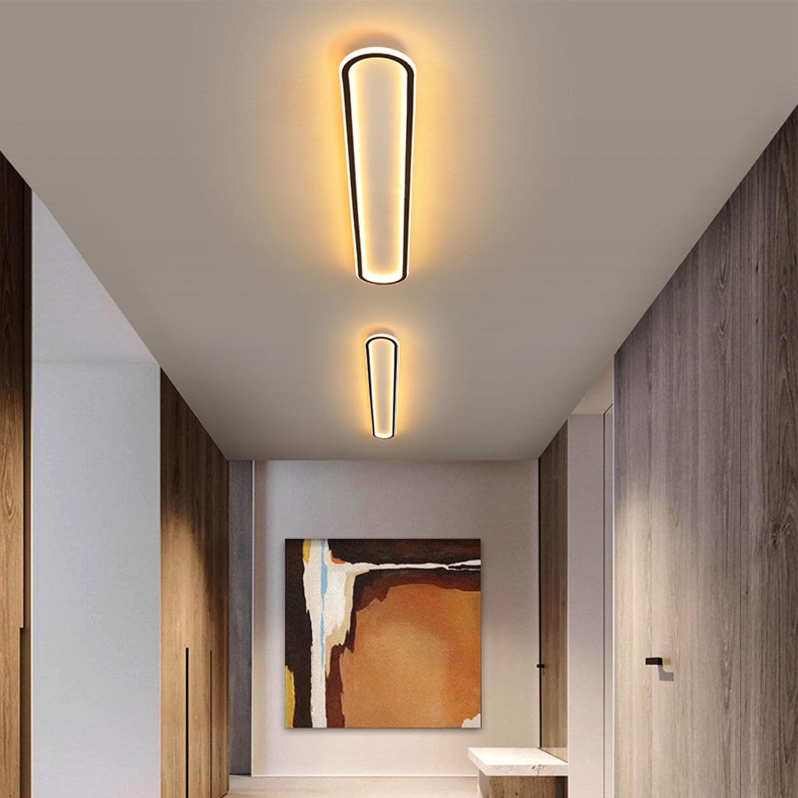ASHATA Dimmable Long LED Ceiling Light with Remote Control | Stabilne oświetlenie, powierzchnia odporna na zarysowania, regulowane ustawienia, idealne do korytarzy lub szaf