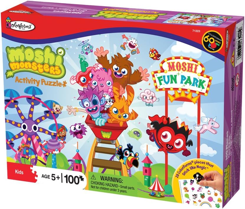 Colorforms Moshi Monsters Moshi Fun Park Activity Puzzle
