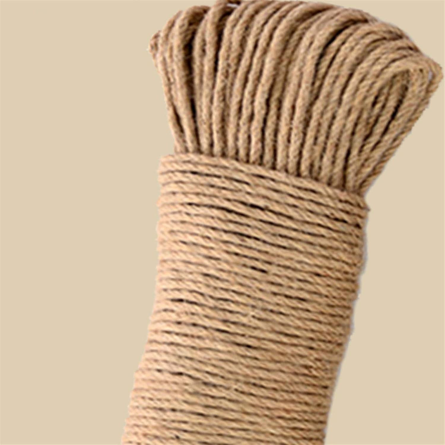 Lueao Cqinju-Jute Twine 3-20m Natural Jute Rope Twine Rope Handmade String, Twine for DIY Crafts Decoration Packing Floristry Bundling, Durable Packing String (Color : 50m)
