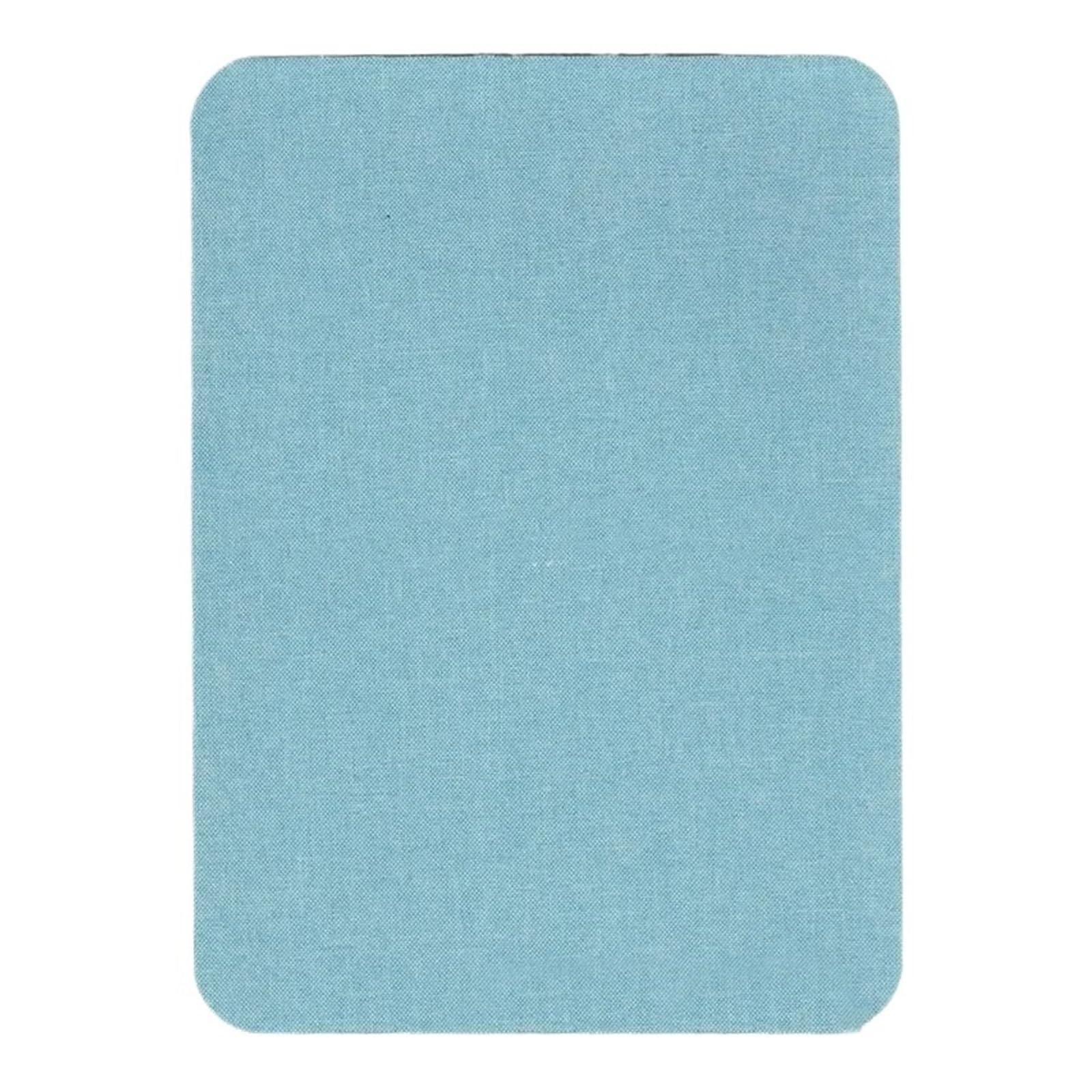 Patch de réparation en tissu de lin bleu clair autocollant 20x28 cm pour meubles