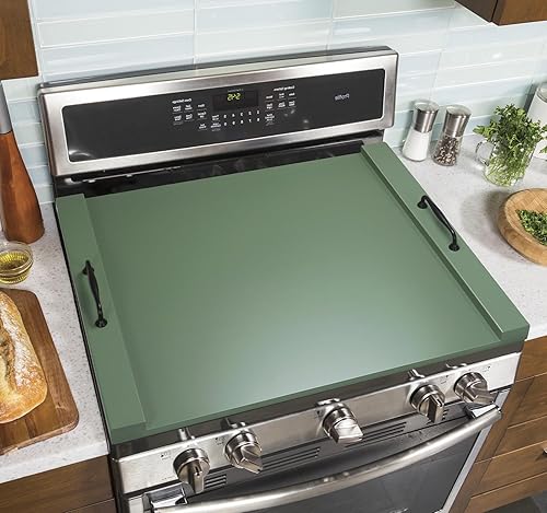 Miniatura 10 de Cubierta para estufa de fideos con asas para estufa eléctrica, estufa de gas (madera de acacia)