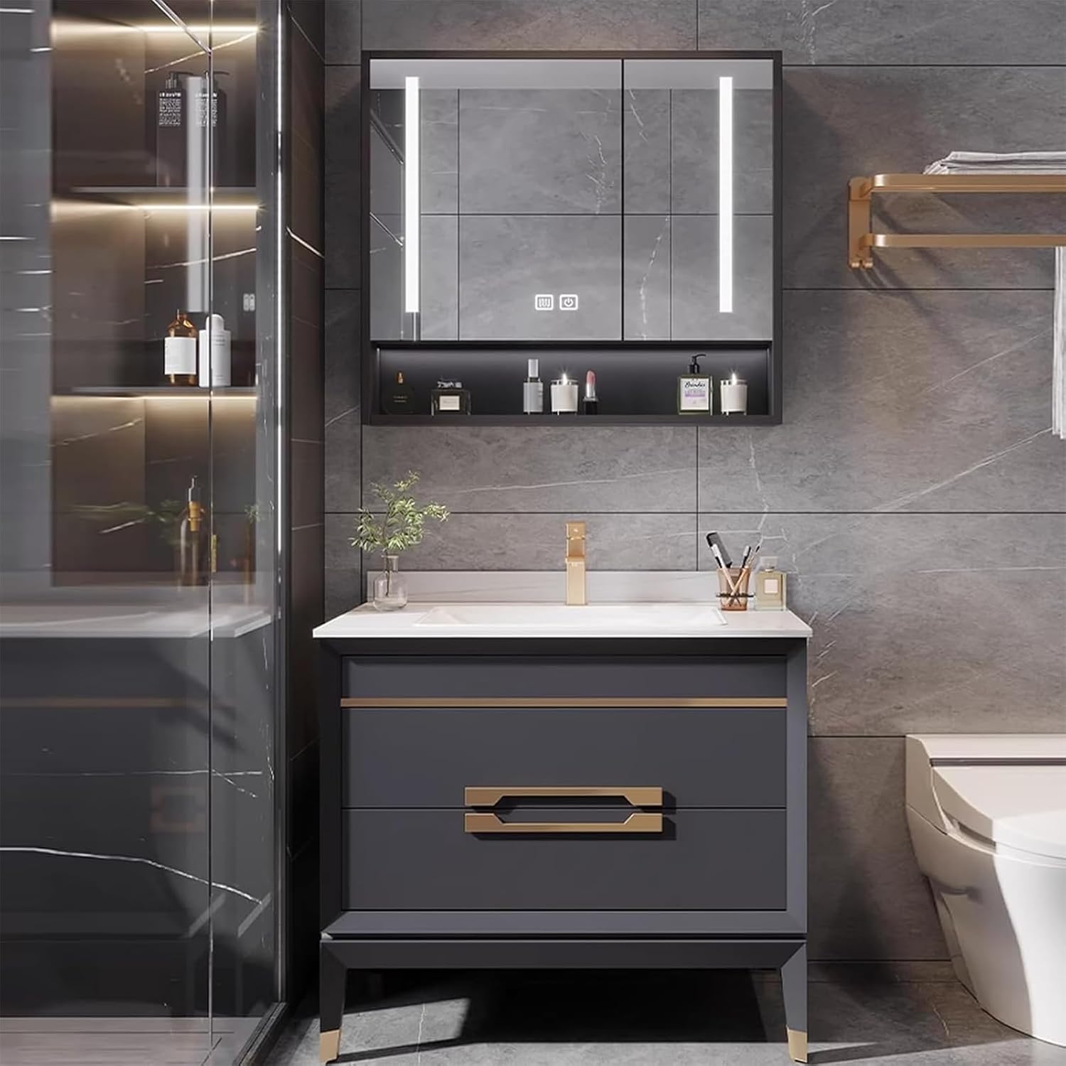 BLOVARI Bathroom Vanity, Freestanding Bathroom Vanity