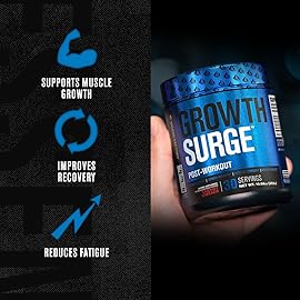 Jacked Factory Growth Surge Creatine Post Workout w/L-Carnitine - Daily Muscle Builder & Recovery Supplement with Creatine Monohydrate, Betaine, L-Carnitine L-Tartrate - 30 Servings, Blue Raspberry