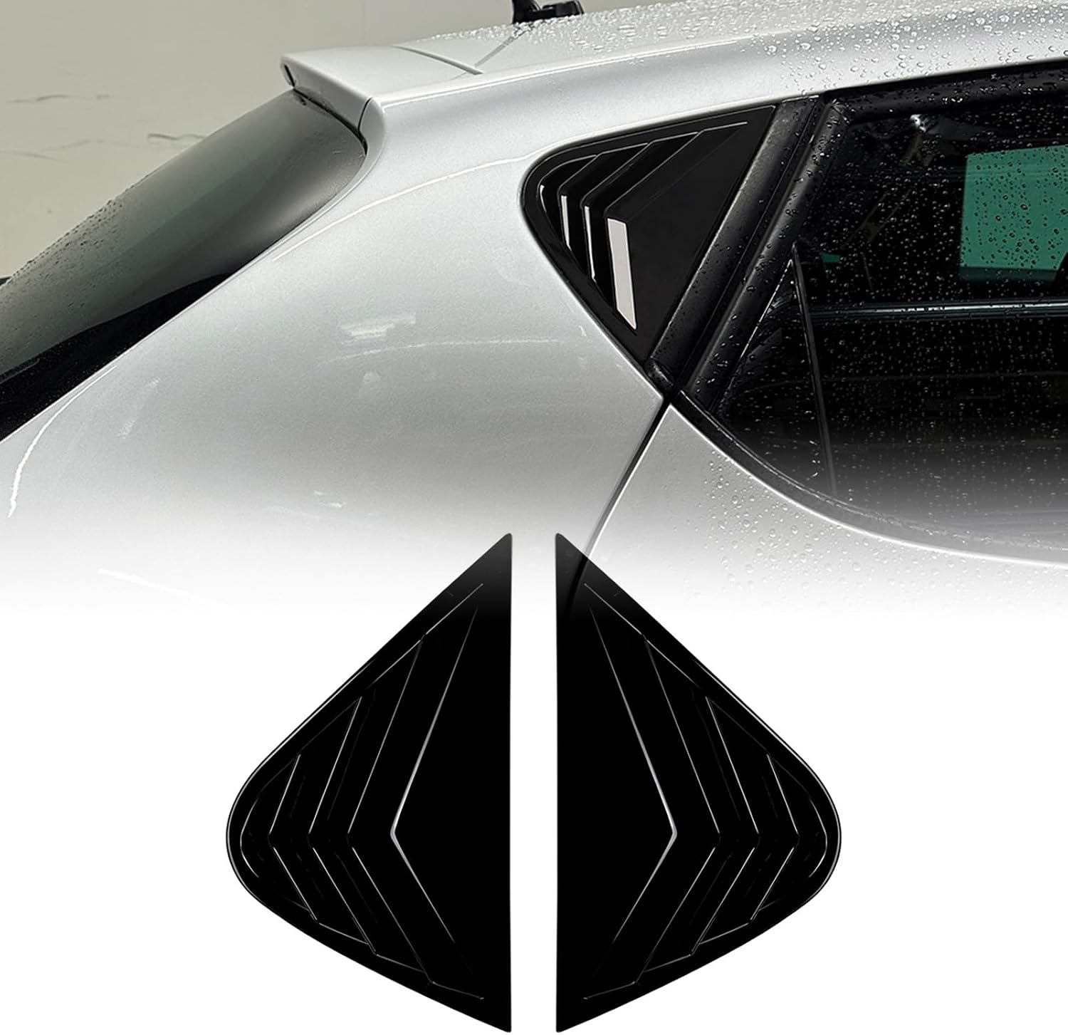 Rear Side Window Louver Shutter Cover Fit for Seat Ibiza MK4.5 2013-2017 Black