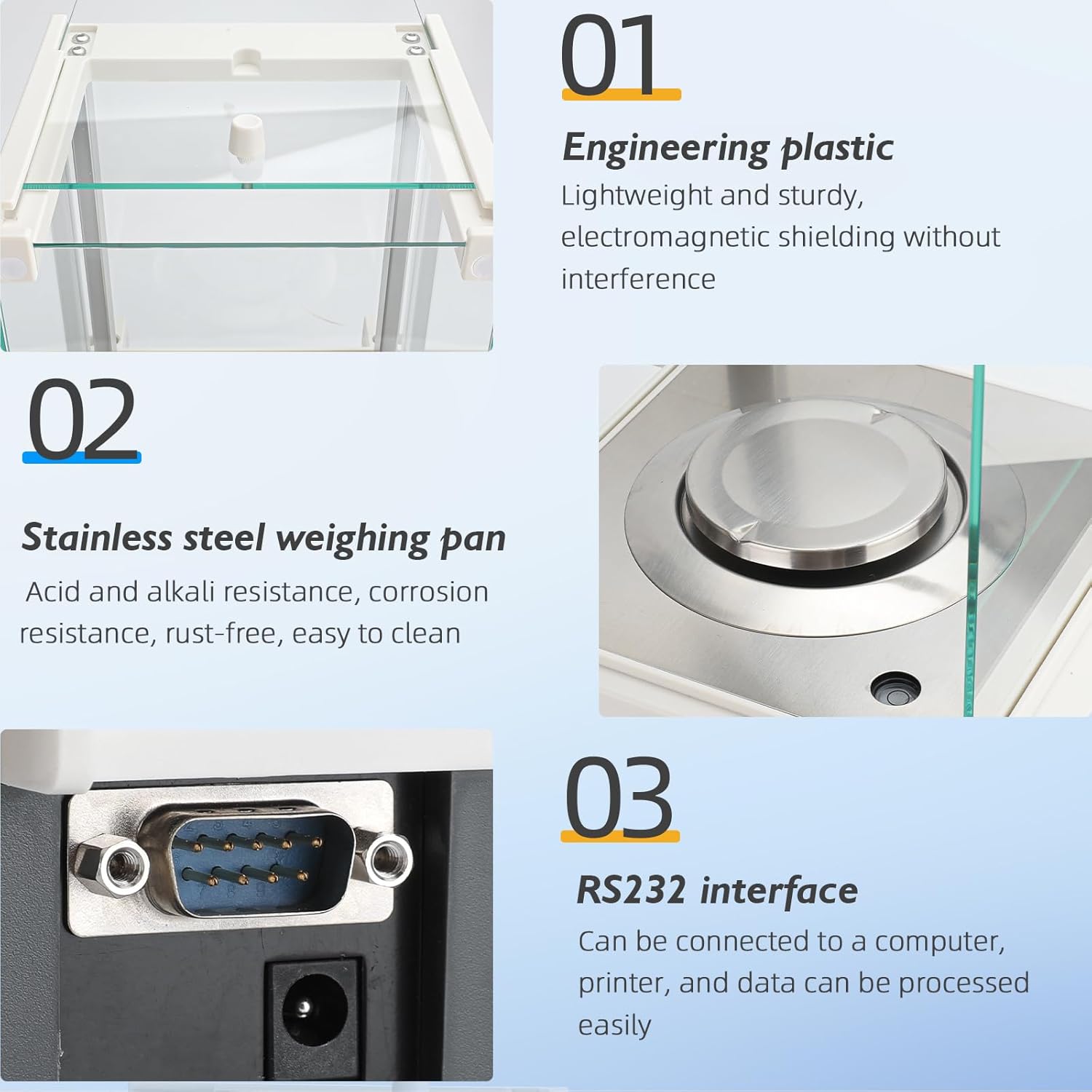 Precision Lab Scale 0.0001g - Analytical Balance,Laboratory Electronic Balance with Digital Weights and RS232 Interface（120gx0.1mg）